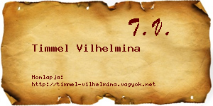 Timmel Vilhelmina névjegykártya